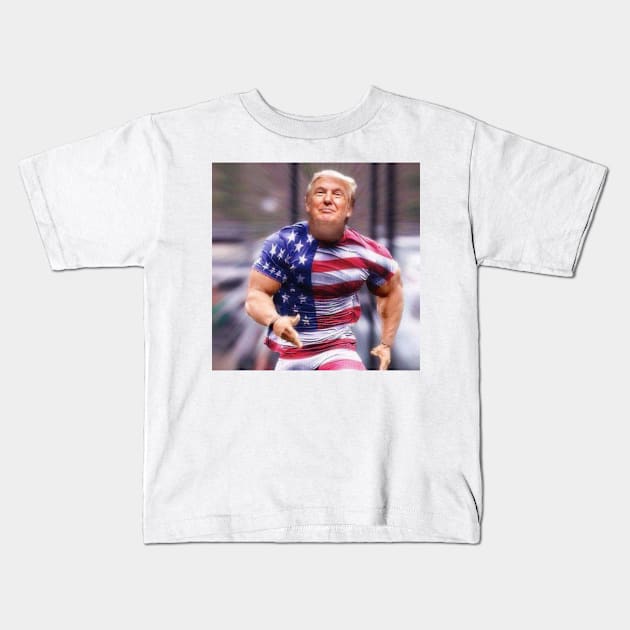 Running Trump Kids T-Shirt by MadAmericanNetwork